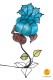flower-shaped table lamp blue
