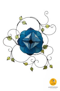 lampadani-RSL01-lampadario-fiore-loto-blu